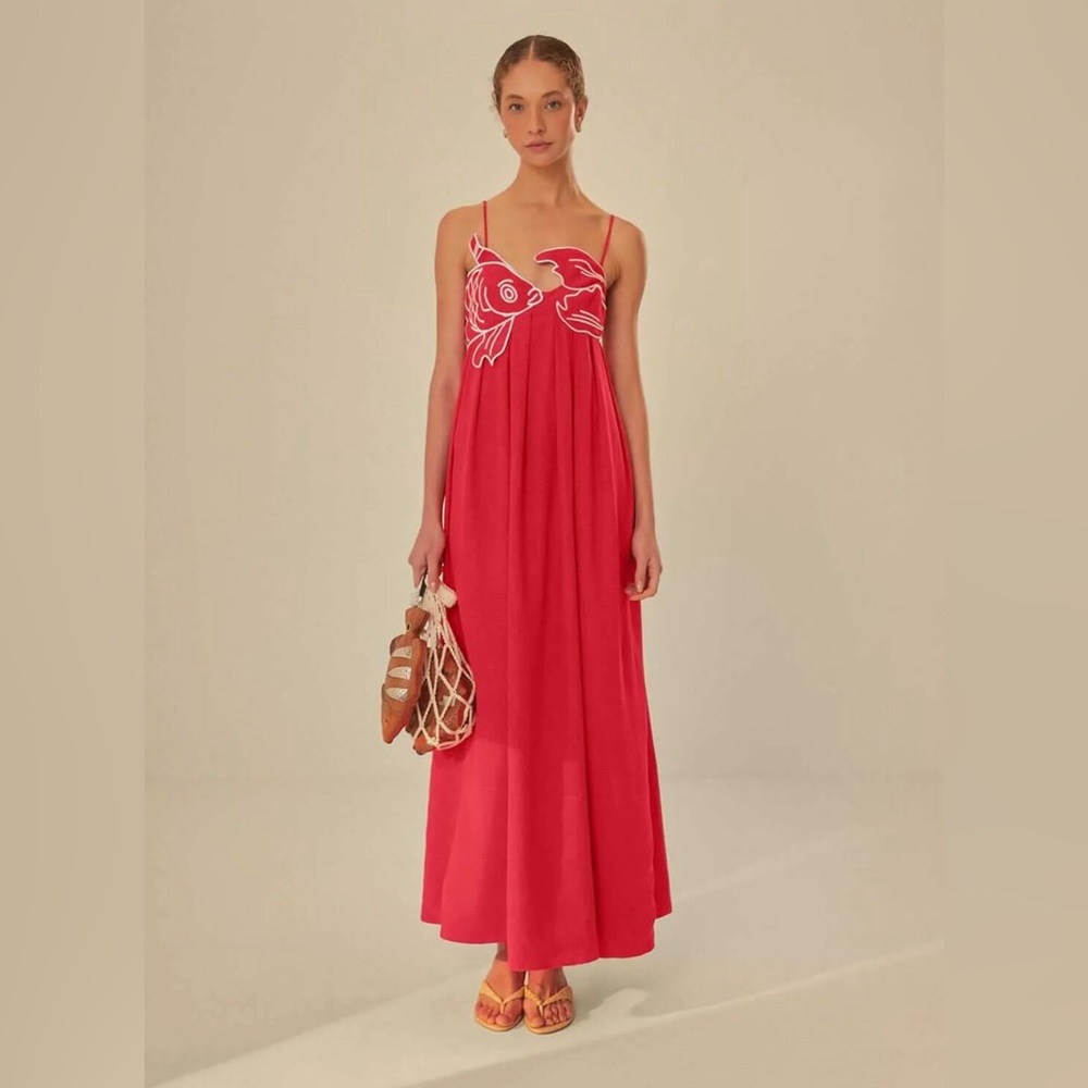 Red Fish Top Maxi Dress